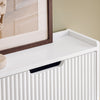 SoBuy FSR177-L-W Dulap de pantofi cu 4 uși rabatabile, ultra-subțire 19cm, Depozitare 8-12 perechi pentru hol – 100x19x91 cm, Alb