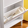 Precomandă SoBuy FSR177-W Dulap de Pantofi cu 2 Uși Rabatanate Ultra-Subțire 19 cm, Organizator Compact pentru Intrare Hol – 50x19x90 cm, Alb