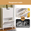 Precomandă SoBuy FSR177-W Dulap de Pantofi cu 2 Uși Rabatanate Ultra-Subțire 19 cm, Organizator Compact pentru Intrare Hol – 50x19x90 cm, Alb