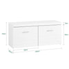 SoBuy FSR178-W Banc pentru Pantofi cu 2 Uși și Rafturi Reglabile pe 3 Nivele, Mânere Metalice, Capacitate de Încărcare de 227 kg pentru Hol – 100x35x45 cm, Alb