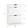 SoBuy FSR180-W Dulap de pantofi cu 2 compartimente rabatabile și 1 sertar, Mobilier de intrare pentru hol – 60x30x90 cm, Alb