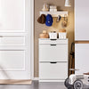 SoBuy FSR180-W Dulap de pantofi cu 2 compartimente rabatabile și 1 sertar, Mobilier de intrare pentru hol – 60x30x90 cm, Alb