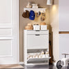 SoBuy FSR180-W Dulap de pantofi cu 2 compartimente rabatabile și 1 sertar, Mobilier de intrare pentru hol – 60x30x90 cm, Alb