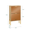 SoBuy FSR181-G Meuble à Chaussures Design Élégant 2 Abattants – Déco Entrée Moderne – Doré