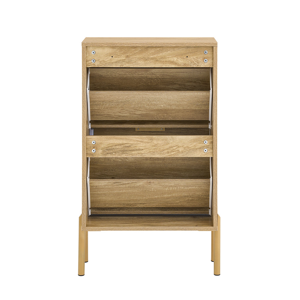 SoBuy FSR181-G Dulap de pantofi elegant cu 2 clapete – Decor modern pentru hol – Auriu