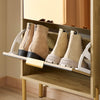 SoBuy FSR181-H-G Meuble à Chaussures Design Élégant avec Miroir – Déco Entrée Moderne – 55x24x124 cm Doré