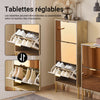 SoBuy FSR181-H-G Meuble à Chaussures Design Élégant avec Miroir – Déco Entrée Moderne – 55x24x124 cm Doré