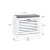 SoBuy FSR184-K-W Banc pentru Pantofi, Dulap Pantofi, Comodă Pantofi, Mobilier de Hol, Ladă cu 1 Rabat și 1 Pernă