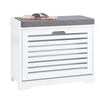 SoBuy FSR184-K-W Banc pentru Pantofi, Dulap Pantofi, Comodă Pantofi, Mobilier de Hol, Ladă cu 1 Rabat și 1 Pernă