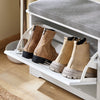 SoBuy FSR184-K-W Banc pentru Pantofi, Dulap Pantofi, Comodă Pantofi, Mobilier de Hol, Ladă cu 1 Rabat și 1 Pernă