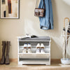 SoBuy FSR184-K-W Banc pentru Pantofi, Dulap Pantofi, Comodă Pantofi, Mobilier de Hol, Ladă cu 1 Rabat și 1 Pernă