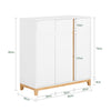 SoBuy FSR190-WN Dulap Pantofar cu 3 Uși și 1 Sertar, Organizator Hol Intrare – 80x34x85 cm, Alb și Natur
