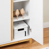 SoBuy FSR190-WN Dulap Pantofar cu 3 Uși și 1 Sertar, Organizator Hol Intrare – 80x34x85 cm, Alb și Natur