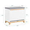 SoBuy FSR191-WN Banc pentru Pantofi cu Pernă Căptușită și 1 Compartiment cu Ușă cu Rabată pentru Hol de Intrare – 60x34x55 cm, Alb și Natur