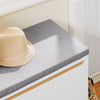 SoBuy FSR191-WN Banc pentru Pantofi cu Pernă Căptușită și 1 Compartiment cu Ușă cu Rabată pentru Hol de Intrare – 60x34x55 cm, Alb și Natur
