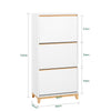 SoBuy FSR192-WN Dulap de pantofi cu 3 sertare rabatabile, depozitare pentru hol – 60x34x122 cm, alb și natural