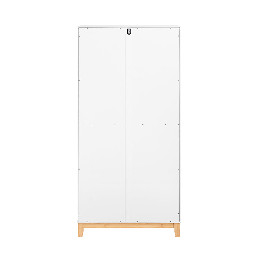 SoBuy FSR192-WN Dulap de pantofi cu 3 sertare rabatabile, depozitare pentru hol – 60x34x122 cm, alb și natural