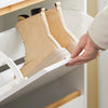 SoBuy FSR193-WN Meuble à Chaussures à Abattants 2 Niveaux – Rangement Familial pour Entrée – 60x34x91 cm Blanc et Bois
