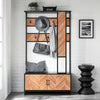 SoBuy FSR194-N Cuier cu Bancă, Bară și 5 Cârlige, Mobilier Multifuncțional pentru Hol/Antreu – 100x40x180 cm