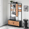 SoBuy FSR194-N Cuier cu Bancă, Bară și 5 Cârlige, Mobilier Multifuncțional pentru Hol/Antreu – 100x40x180 cm