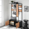SoBuy FSR194-N Cuier cu Bancă, Bară și 5 Cârlige, Mobilier Multifuncțional pentru Hol/Antreu – 100x40x180 cm