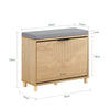 Precomandă SoBuy FSR199-N Banc pentru Pantofi cu Pernă Căptușită, Rabatabil și Spațiu de Depozitare Ascuns, Subțire 24cm pentru Intrare – 60x24x50 cm, Natur