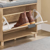 SoBuy SCANCE BROKE Intrance Brow Shop Slim cu bancă Cusche-Container cu inversare pentru încălțăminte potrivită pentru intrare, lemn ușor de coridor și gri, 60x24x50cm, FSR199-N