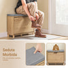 SoBuy SCANCE BROKE Intrance Brow Shop Slim cu bancă Cusche-Container cu inversare pentru încălțăminte potrivită pentru intrare, lemn ușor de coridor și gri, 60x24x50cm, FSR199-N