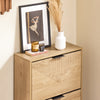 SoBuy FSR200-II-N Meuble à Chaussures Entrée Meuble de Rangement à 2 Abattants, Design Système Anti-Basculement,jusqu'à Taille EU 47, Meuble Chaussures pour 8 Paires, Bois Clair, 60 x 24 x 83 cm