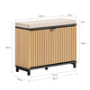 SoBuy FSR201-N Banc pentru Pantofi cu Șezut Căptușit și Rabatabil, Slim 24cm pentru Intrare – 60x24x50 cm, Negru și Natur