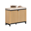 SoBuy FSR201-N Banc pentru Pantofi cu Șezut Căptușit și Rabatabil, Slim 24cm pentru Intrare – 60x24x50 cm, Negru și Natur