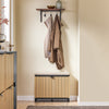 SoBuy FSR201-N Banc pentru Pantofi cu Șezut Căptușit și Rabatabil, Slim 24cm pentru Intrare – 60x24x50 cm, Negru și Natur