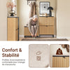 SoBuy FSR201-N Banc pentru Pantofi cu Șezut Căptușit și Rabatabil, Slim 24cm pentru Intrare – 60x24x50 cm, Negru și Natur