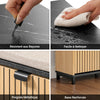 SoBuy FSR201-N Banc pentru Pantofi cu Șezut Căptușit și Rabatabil, Slim 24cm pentru Intrare – 60x24x50 cm, Negru și Natur