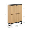 SoBuy FSR202-N Dulap de Pantofi Slim 60cm, 2 Uși Batante 8-12 Perechi, Picioare Metalice, Fixare pe Perete – Natur și Negru