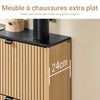 SoBuy FSR202-N Dulap de Pantofi Slim 60cm, 2 Uși Batante 8-12 Perechi, Picioare Metalice, Fixare pe Perete – Natur și Negru