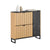 SoBuy FSR203-N Armoire à Chaussures 2 Abattants et Porte Latérale, Design Nordique Compact pour Entrée – 90x24x88 cm, Naturel et Noir