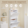 SoBuy FSR204-W Dulap de pantofi ultra-subțire care economisește spațiu 19 cm – Intrare îngustă – 50x19x100 cm Alb