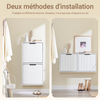 SoBuy FSR204-W Dulap de pantofi ultra-subțire care economisește spațiu 19 cm – Intrare îngustă – 50x19x100 cm Alb