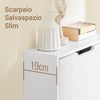 SoBuy FSR204-W slimpazio Slim Slipagle Intrare cu 2 atracții Basculante, ansamblu vertical/orizontal, mobilă din lemn modern pentru coridio mic, 50x19x100cm