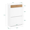 SoBuy FSR205-WN Pantofar Salvează Spațiu – Hol Îngust – 61x26x91 cm Alb și Natur
