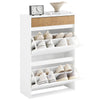SoBuy FSR205-WN Pantofar Salvează Spațiu – Hol Îngust – 61x26x91 cm Alb și Natur