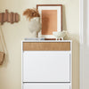 SoBuy FSR205-WN Pantofar Salvează Spațiu – Hol Îngust – 61x26x91 cm Alb și Natur