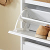 SoBuy FSR205-WN Pantofar Salvează Spațiu – Hol Îngust – 61x26x91 cm Alb și Natur