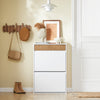 SoBuy FSR205-WN Pantofar Salvează Spațiu – Hol Îngust – 61x26x91 cm Alb și Natur