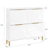 SoBuy FSR206-GW Meuble à Chaussures Gain de Place Ultra-Slim 19cm – Entrée Étroite – 100x19x90 cm Blanc et Or