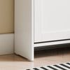 SoBuy FSR207-W, Suport pentru pantofi din lemn subțire, care economisește spațiu, Suport pentru pantofi pentru intrare modern cu 2 uși clapete și 1 sertar, design compact pentru spații mici, ușor de curățat, alb, 80x19x107 cm