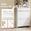 SoBuy FSR207-W Dulap de pantofi ultra-subțire, salveză spațiu, 19 cm – Intrare îngustă – 80x19x107 cm Alb