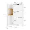 SoBuy FSR209-WN Dulap de Pantofi Ultra-Slim Salvează Spațiu 19cm – Intrare Îngustă – 90x19x129,5 cm Alb