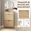 SoBuy FSR212-N Meuble à Chaussures Gain de Place – Entrée Étroite – 60x24x95 cm Naturel